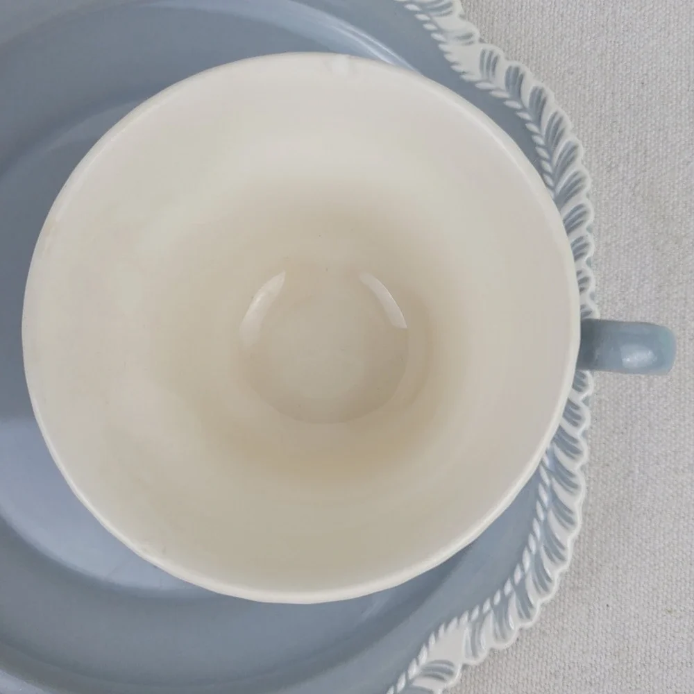 Vintage Harker Pottery Ware‎ Gray Snack Set Cup and Plate